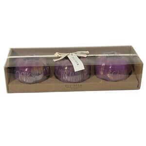 NWT Rae Dunn Purple Pumpkin Luster Tea Light Holders by Magenta Halloween Gift